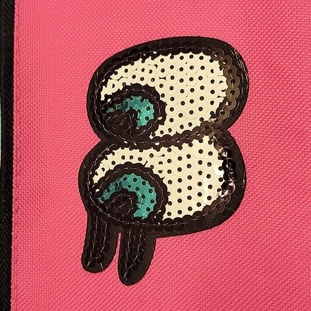 Sequin Eyes Pink Cosmetic Bag 8.5x4" - Picture 2 of 2